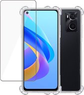 Hoesje geschikt voor Oppo A76 + Screenprotector – Tempered Glass - Extreme Shock Case Transparant