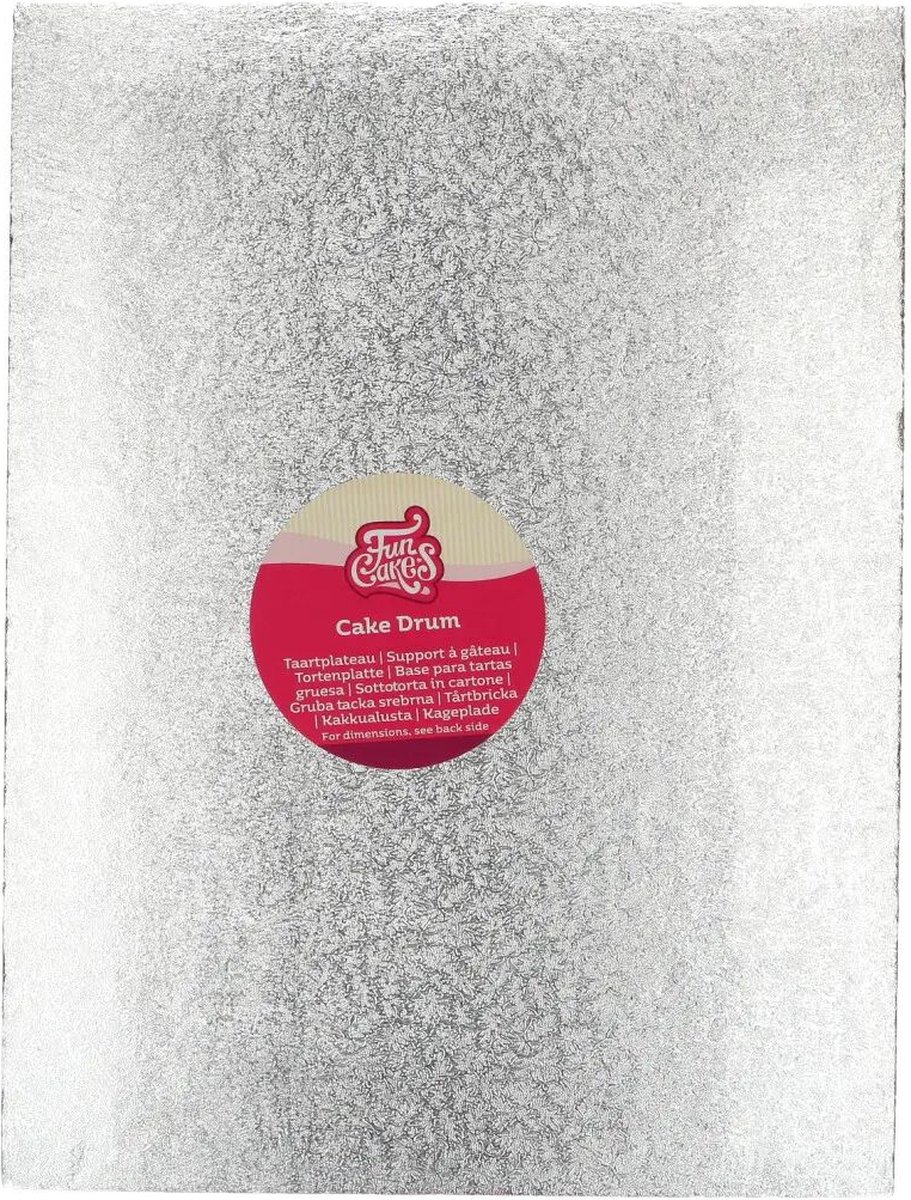 FunCakes - Cake Drum - Rechthoek - 40,5 x 30,5 cm - Zilver