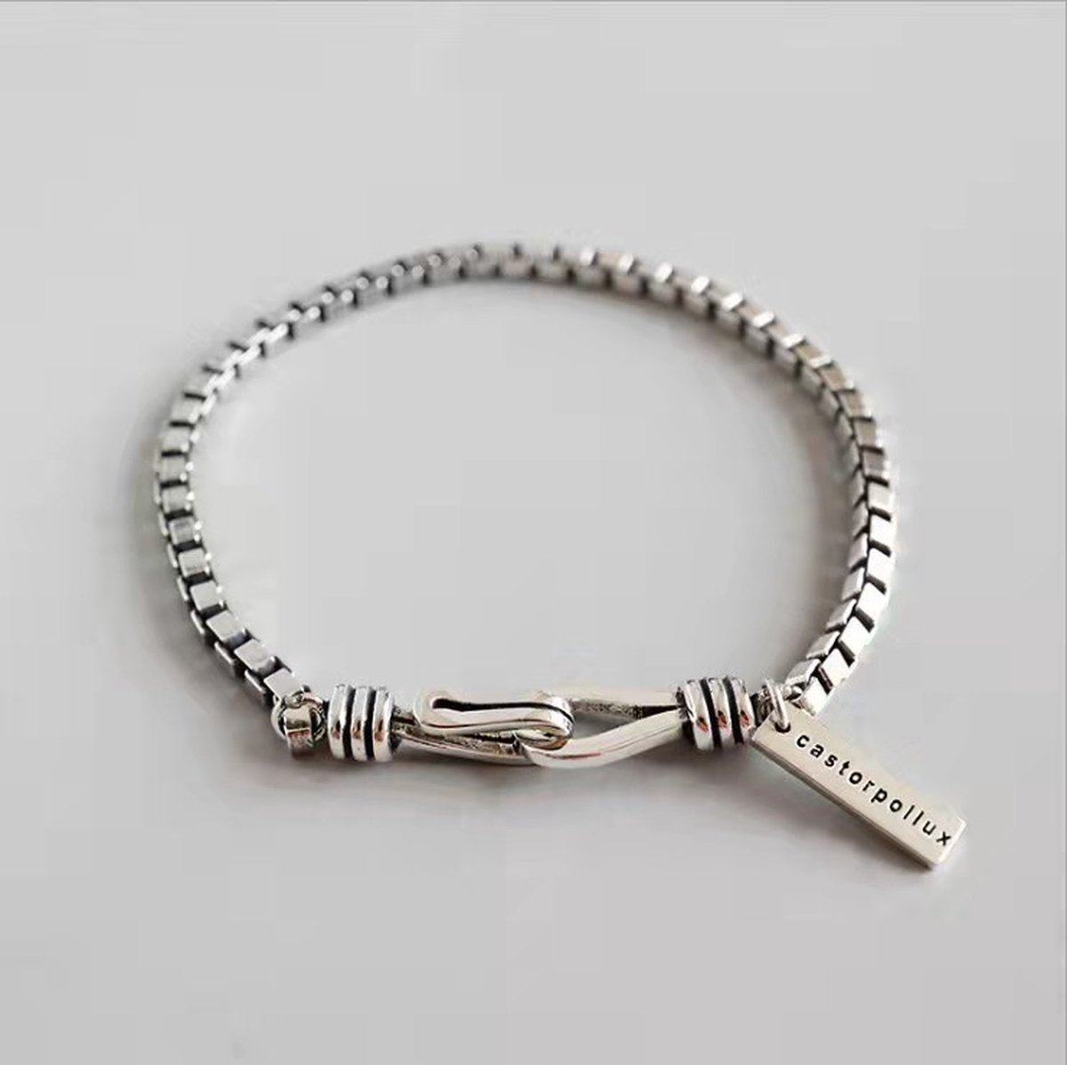Gading® dames armband met ketting- zilverkleurig staal armband-18 cm