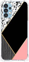 Coque Smartphone Samsung Galaxy A13 (4G) Coque en Silicone TPU avec Bord Transparent Formes Noir Pink