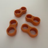 Sumio Products® Tampons de poignée de porte [4 pcs] Oranje - Tampons - Protecteurs muraux / Protection de poignée de porte - Butées de Arrêts de porte flexibles
