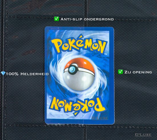 Thumbnail van een extra afbeelding van het spel D'luxe® Premium - Verzamelmap voor Pokémon kaarten - Map voor 360 Kaarten - A4+ formaat - 20 Pagina’s - 9 Pocket -Met rits sluiting- Premium Kwaliteit -