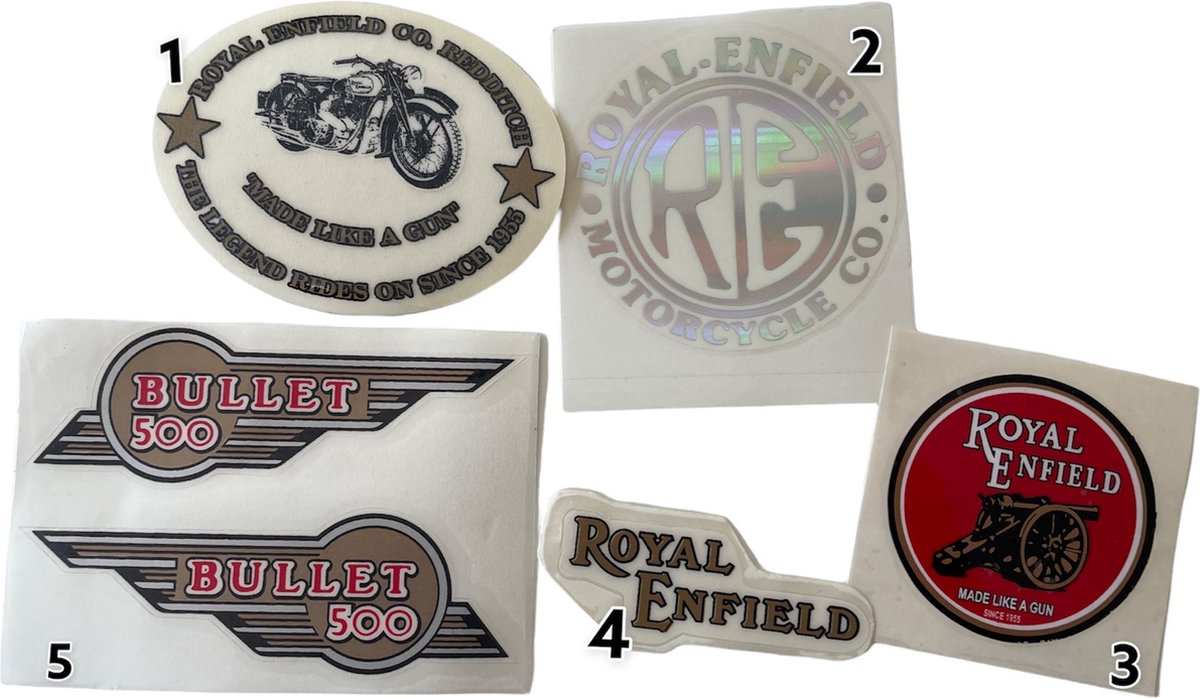 Royal Enfield - Sticker - 5 stickers - Motor - pakket 4