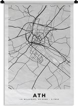 Tapisserie - Tapisserie - België - Ath - Plan de Ville - Carte - Zwart Wit - Carte - 90x135 cm - Tapisserie