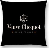 Veuve Clicquot - Kussen - Zwart - Champagne - 45X45 CM - Linnen - Auto - Decoratie - Boot - Hotel - Tuin