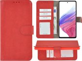Geschikt voor Samsung Galaxy A53 5G Hoesje - Bookcase - A53 5G Hoesje - Pu Leder Wallet Book Case Rood Cover