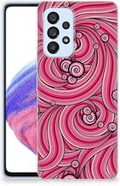 Back Case TPU Siliconen Hoesje Geschikt voor Samsung Galaxy A53 5G Smartphone hoesje Swirl Pink
