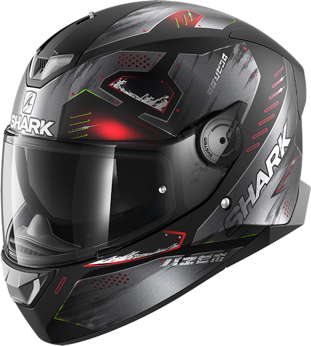 SHARK SKWAL 2.2 VENGER Motorhelm integraalhelm Mat Zwart Antraciet Rood - Maat M