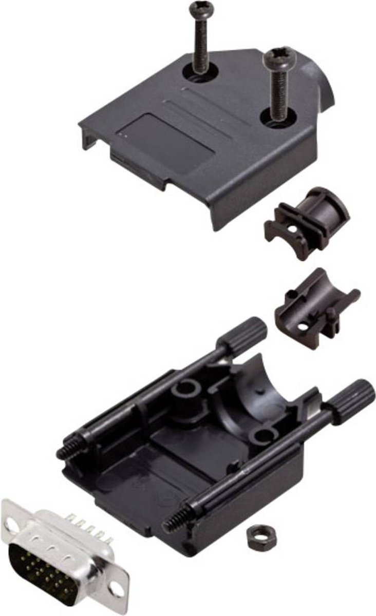 encitech DTPK-P-09-HDP15-K 6355-0053-01 D-sub male connector-set 180 ° Aantal polen: 15 Soldeerkelk 1 set(s)
