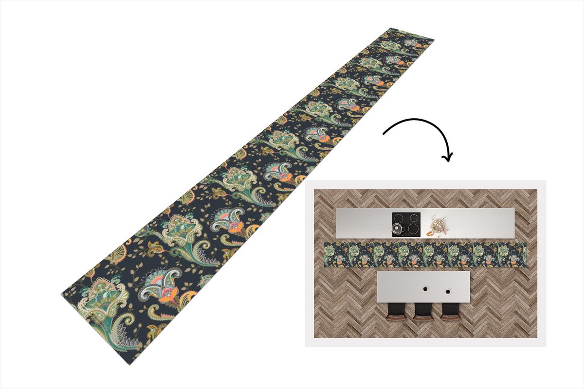 KitchenYeah Keukenloper - Keukenmat - Bloemen - Chic - Vintage - Bohemian - Patroon - Keuken vloerkleed multicolor, foto 2