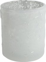 kaarsenhouder Kady 8,5 x 8,5 x 10 cm glas grijs