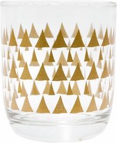 drinkglas Triangles 7,8 x 8,8 cm glas transparant/brons