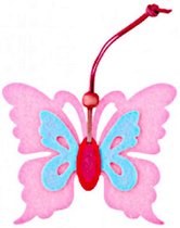 decoratiehanger vlinder 9 cm vilt lichtroze