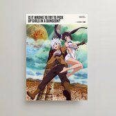 Anime Poster - Is It Wrong to Try to Pick Up Girls in a Dungeon Poster - Minimalist Poster A3 - Is It Wrong to Try to Pick Up Girls in a Dungeon Merchandise - Vintage Posters - Man