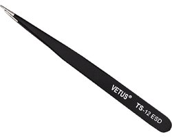 Vetus - wimper pincet ESD-12 - zwart - tweezer - pincet - wimperextensions