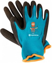 tuinhandschoenen junior polyester turquoise/zwart maat 3