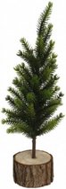 decoratie kerstboom 10 x 30 cm hout groen/naturel