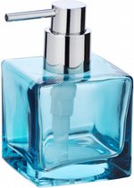 zeepdispenser Lavit 280 ml glas transparant/blauw