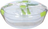 saladeschaal 30 cm transparant/groen