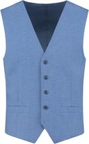 GENTS - Gilet Heren - Viscose -  linnenlook staalblauw Maat 54