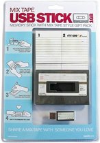 USB-stick 1 GB 10 x 6,6 cm staal grijs/zwart