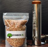 Dymbox 2,3L rookgenerator incl. 6kg fruit hout voor rookovens rookkasten en BBQ (cold smoker) koud rook generator CSG. Inclusief 6kg (3x 2kg) fruit hout
