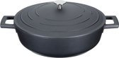 braadpan 4 liter 28 cm aluminium/RVS zwart