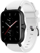 Siliconen Smartwatch bandje - Geschikt voor  Amazfit GTS 2 siliconen bandje - wit - Strap-it Horlogeband / Polsband / Armband