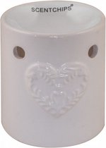 waxbrander Hart 10 x 13 cm keramiek lichtroze