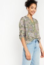 LOLALIZA Blouse met paisleyprint - Khaki - Maat 46