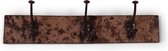 Metalen wandkapstok met 3 haken | 54 x 2,5 x 10 cm | kapstok van gerecycled metaal | Zwart -grijs - roestkleur