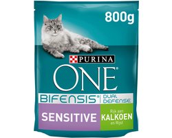 2x Purina One - Sensitive Kalkoen en Rijst -  800g