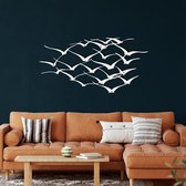 Wanddecoratie |Cranes Metal  decor | Metal - Wall Art | Muurdecoratie | Woonkamer |Wit| 155x79cm