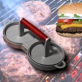 Hamburgerpers –  Hamburgermaker – HamBurger pers – Hamburgervormer-bbq accesoires- Twee hamburgers persen in een keer