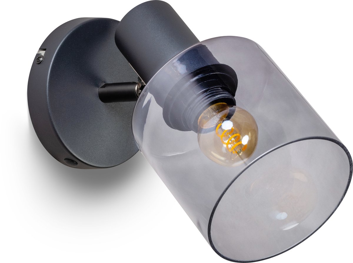 ETH Sledge Glass Wandlamp E27 Smoke Glas