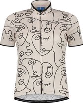 Rogelli Faces Fietsshirt - Korte Mouwen - Dames - Taupe, Zwart - Maat M