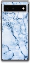 Case Company® - Google Pixel 6 hoesje - Blauw marmer - Soft Cover Telefoonhoesje - Bescherming aan alle Kanten en Schermrand