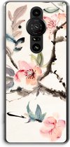 Case Company® - Sony Xperia Pro-I hoesje - Japanse bloemen - Soft Cover Telefoonhoesje - Bescherming aan alle Kanten en Schermrand