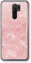 Case Company® - Xiaomi Redmi 9 hoesje - Roze marmer - Soft Cover Telefoonhoesje - Bescherming aan alle Kanten en Schermrand