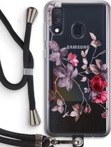 Case Company® - Samsung Galaxy A40 hoesje met Koord - Mooie bloemen - Telefoonhoesje met Zwart Koord - Bescherming aan alle Kanten en Over de Schermrand