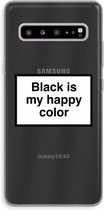 Case Company® - Samsung Galaxy S10 5G hoesje - Black is my happy color - Soft Cover Telefoonhoesje - Bescherming aan alle Kanten en Schermrand