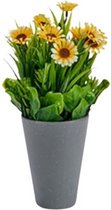 kunstplant Margriet 10 x 22 cm grijs/groen/geel