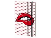 notitieboek White Lips 21 x 13 cm karton/ivoor papier