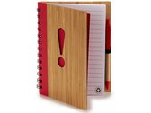 notitieboek ! 14 x 18 cm bamboe rood 140 pagina's