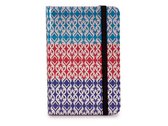 notitieboek Stripes verlijmd 14 cm papier blauw/rood
