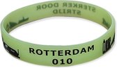 Rotterdam 010 siliconen armbandjes met Rotterdamse skylines 8 stuks - groen met wit