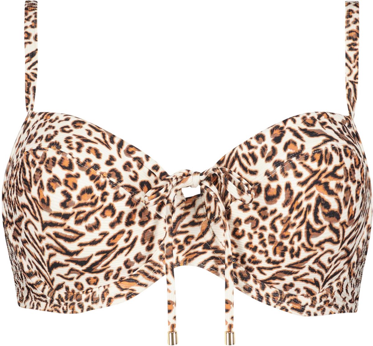 Leopard Love beugel bikinitop Dierenprint, Bruin, Wit maat 36D (70D)