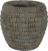 bloempot Kira 15,5 x 14,5 cm keramiek grijs