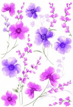 muursticker Purple Flowers XL 67 x 94 cm paars/roze