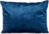 decoratiekussen 60 x 45 x 15 cm fluweel donkerblauw